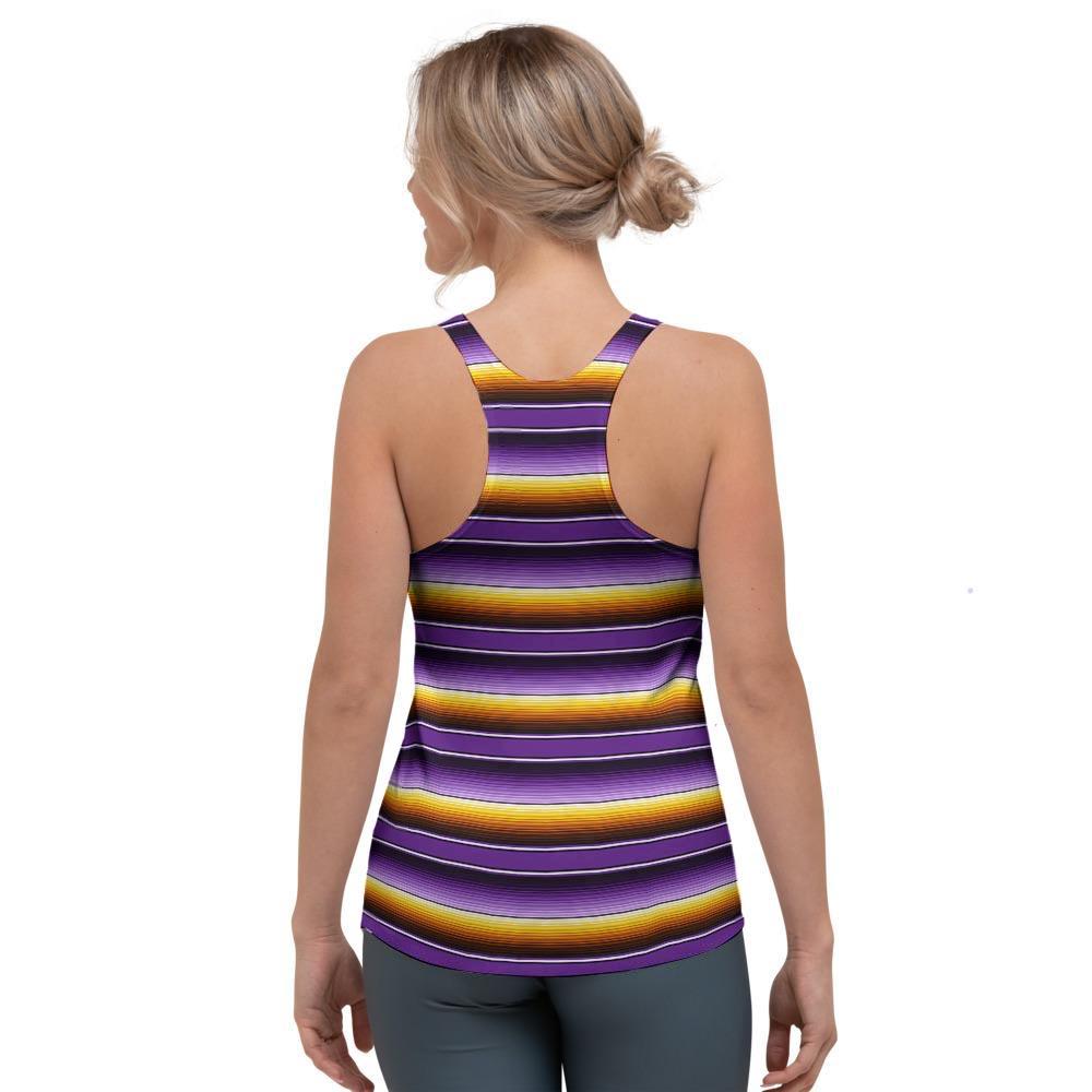 Yellow And Purple Mexican Baja Women's Racerback Tank Top-grizzshop