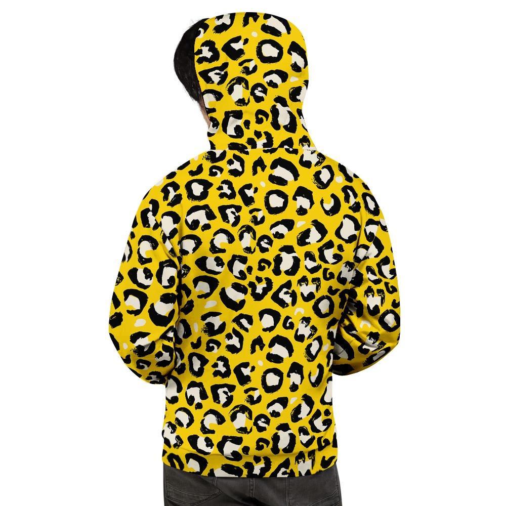 Yellow Leopard Men's Hoodie-grizzshop