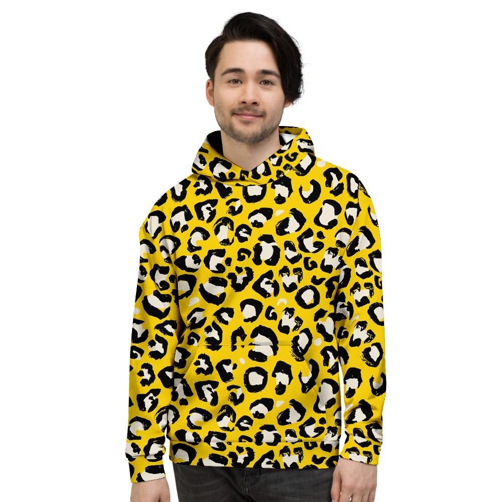 Yellow Leopard Men's Hoodie-grizzshop