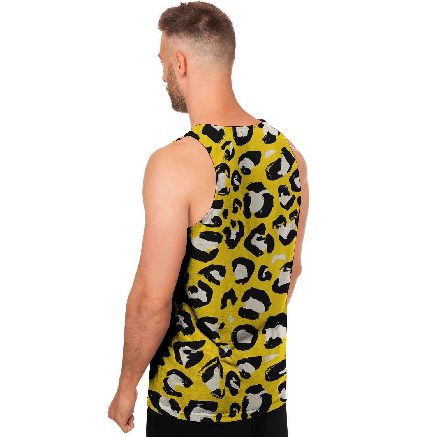 Yellow Leopard Men's Tank Tops-grizzshop