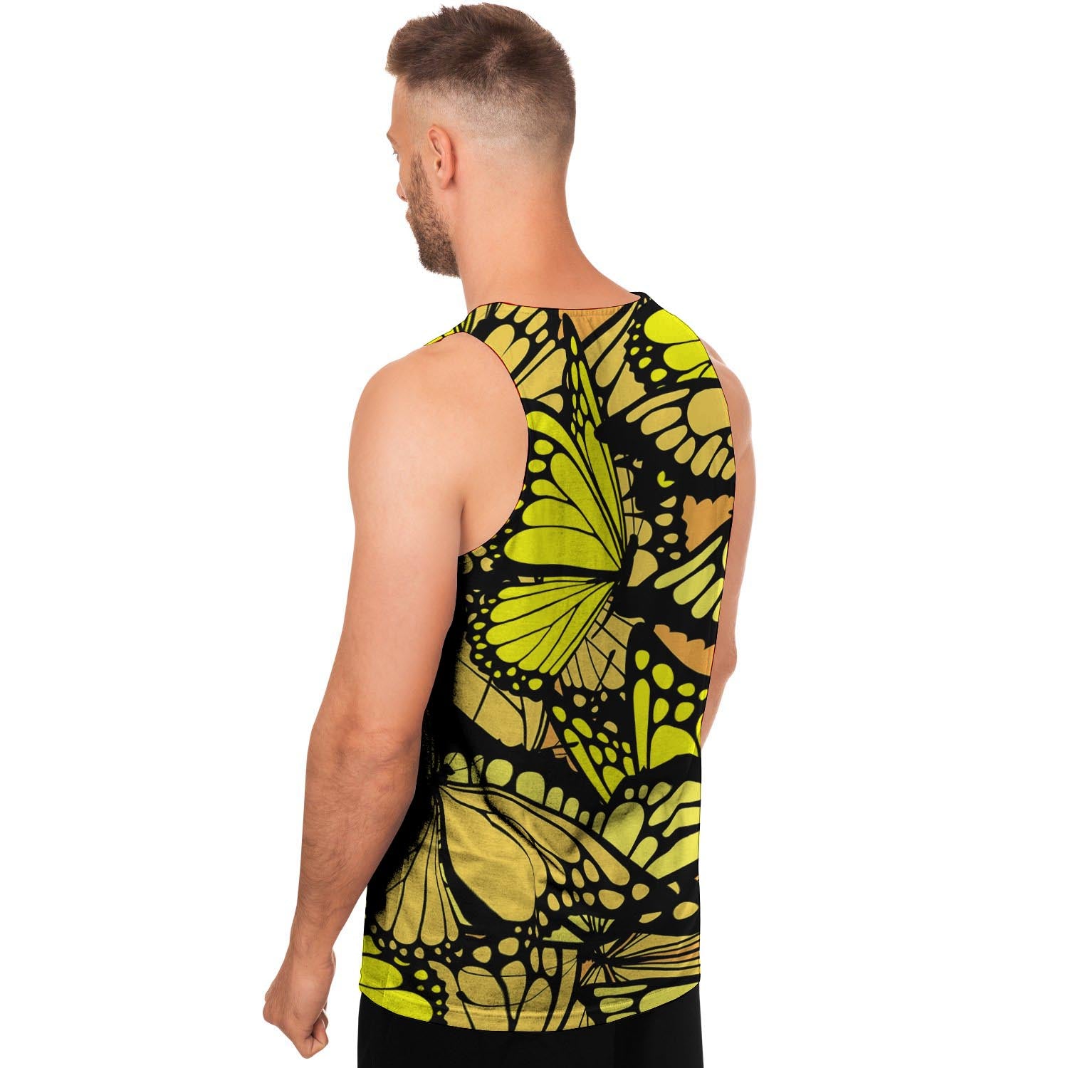 Yellow Monarch Butterfly Men's Tank Tops-grizzshop