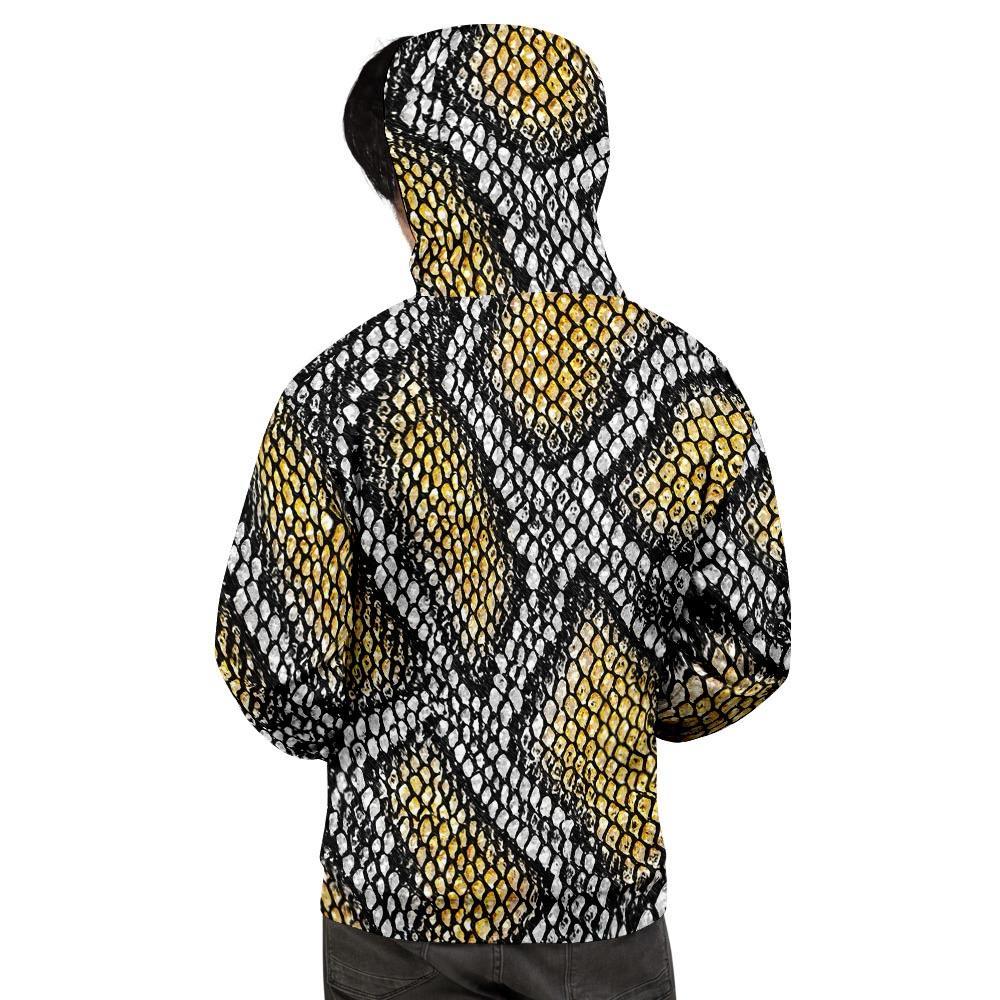 Yellow Snakeskin print Men's Hoodie-grizzshop