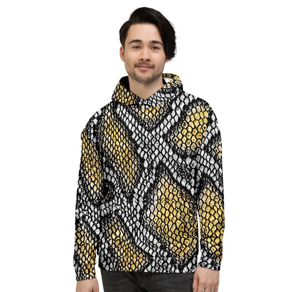 Yellow Snakeskin print Men's Hoodie-grizzshop