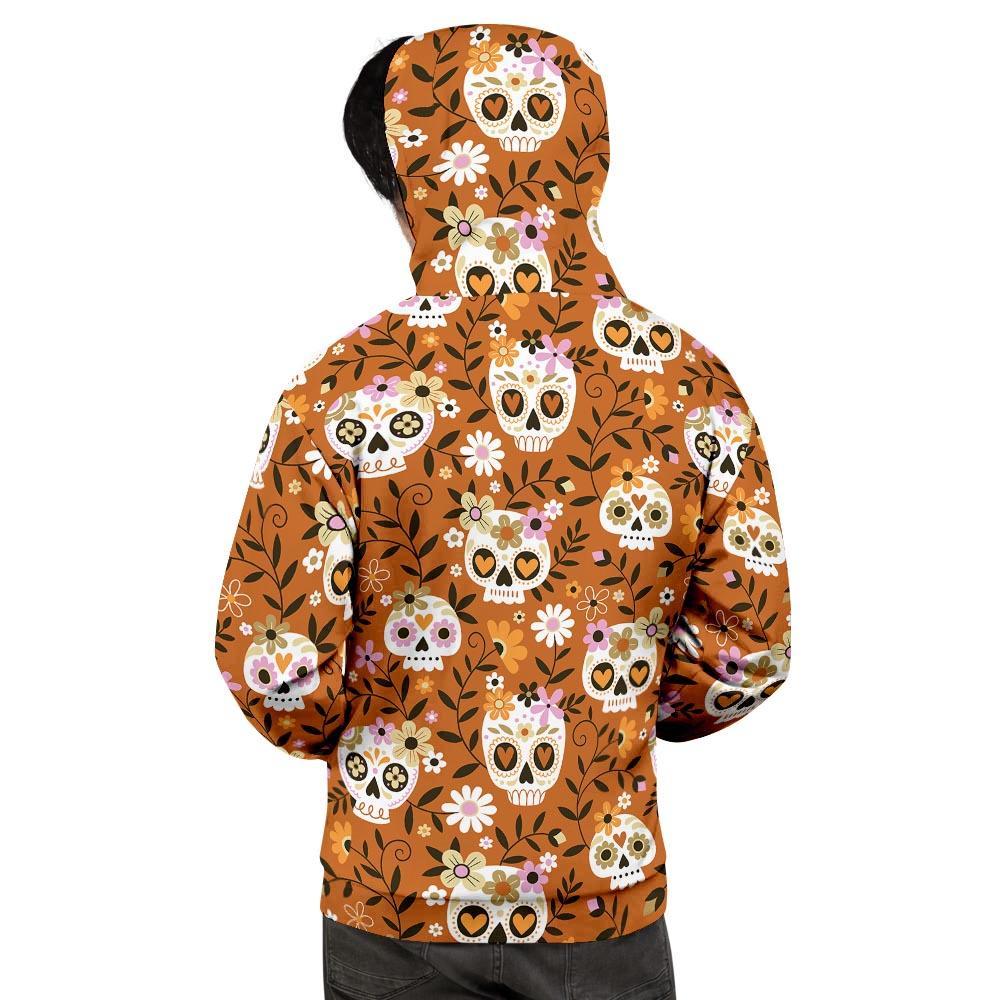 Yellow Sugar Skull Men's Hoodie-grizzshop