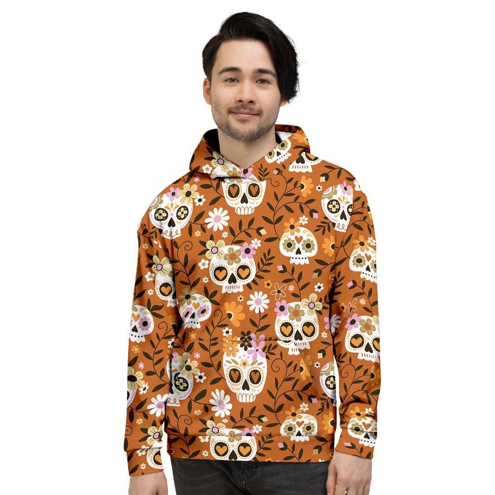 Yellow Sugar Skull Men's Hoodie-grizzshop