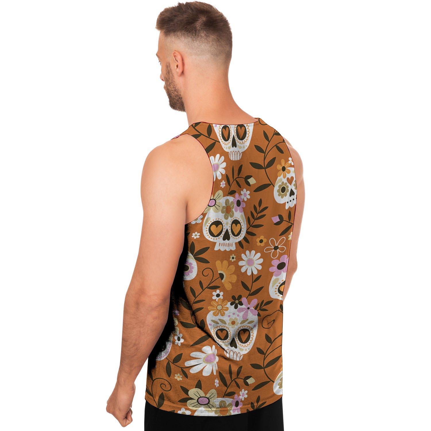 Yellow Sugar Skull Men's Tank Tops-grizzshop