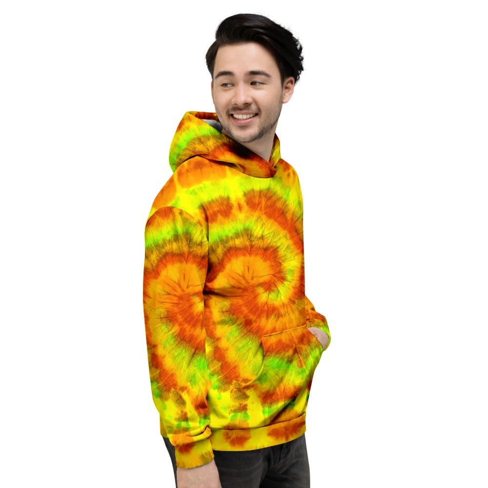 Yellow Tie Dye Men's Hoodie-grizzshop