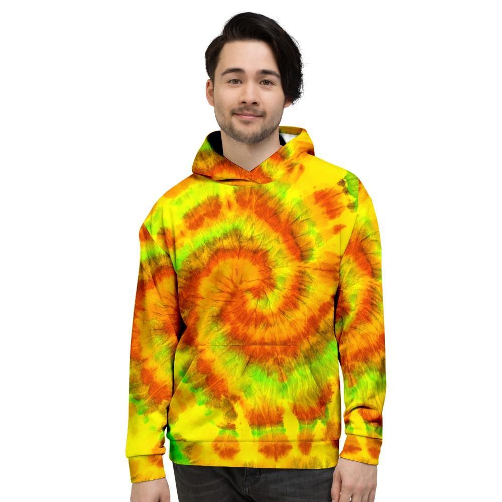 Yellow Tie Dye Men's Hoodie-grizzshop