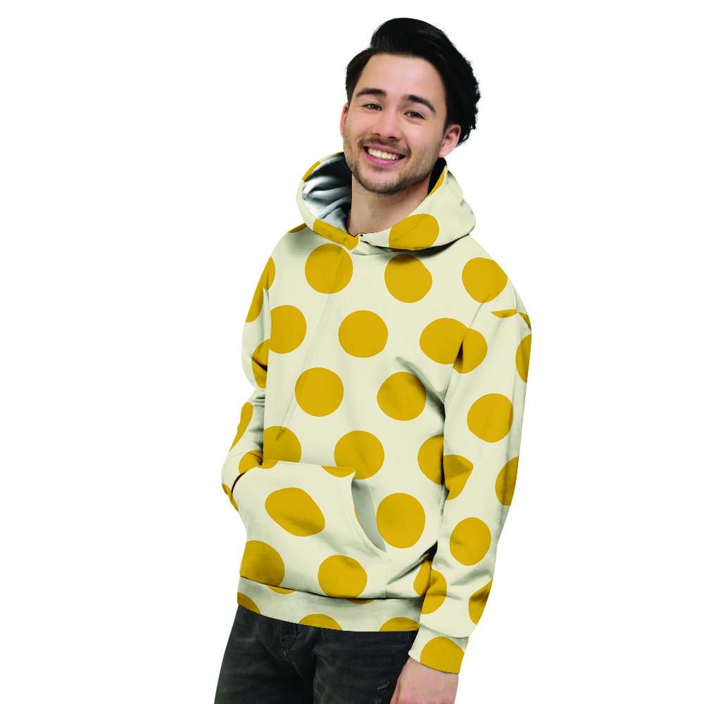 Yellow White Polka Dot Men's Hoodie-grizzshop