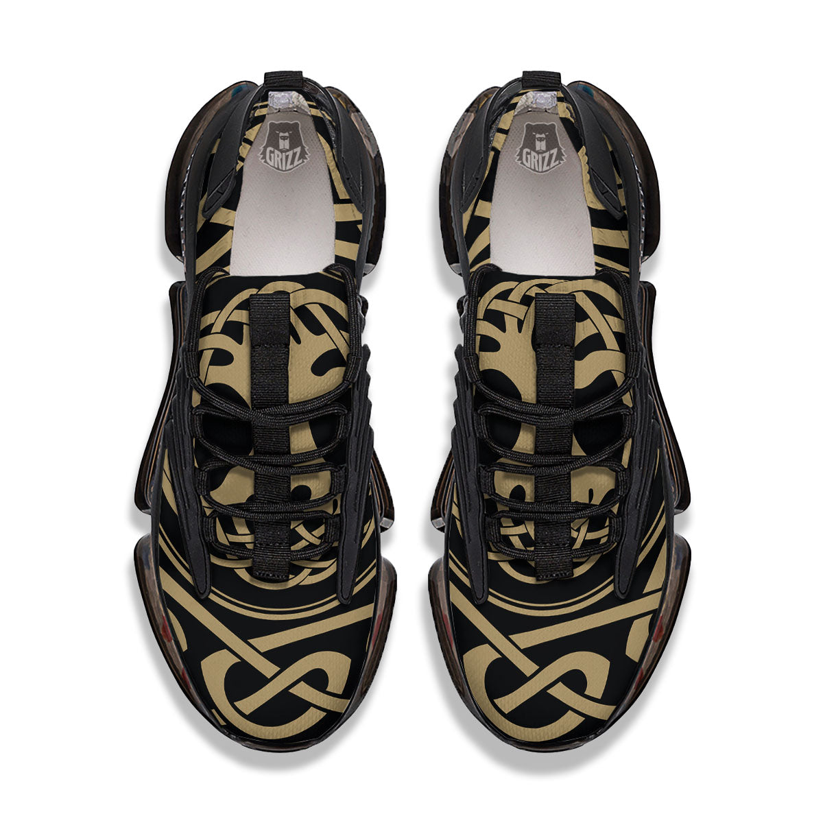 Yggdrasil Scandinavian Print Black Gym Shoes-grizzshop