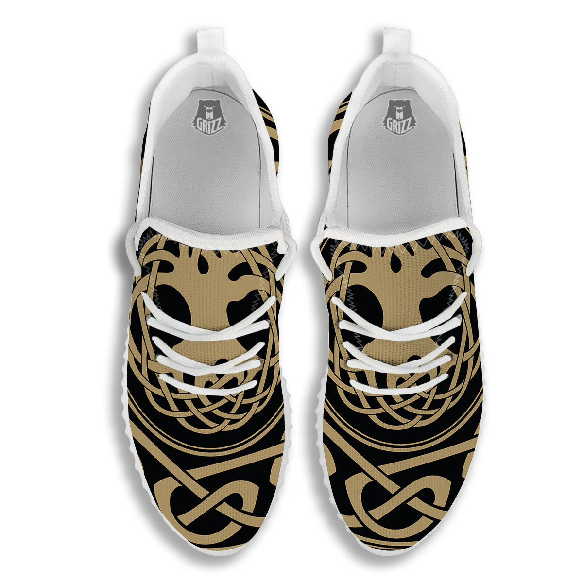 Yggdrasil Scandinavian Print White Walking Shoes-grizzshop