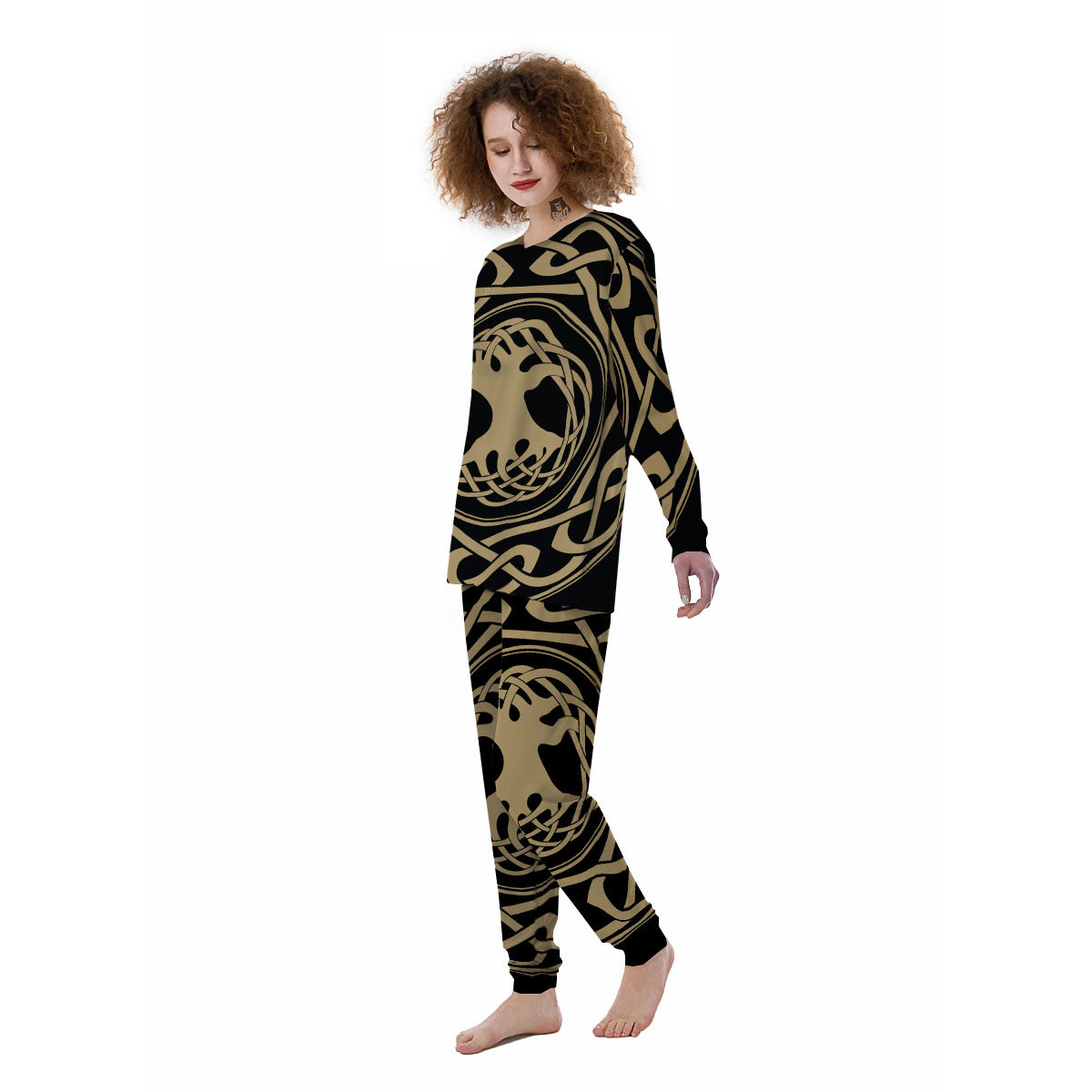 Yggdrasil Scandinavian Print Women's Pajamas-grizzshop