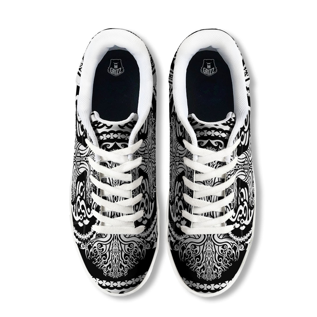 Yggdrasil Tree Ancient Print White Low Top Sneakers-grizzshop