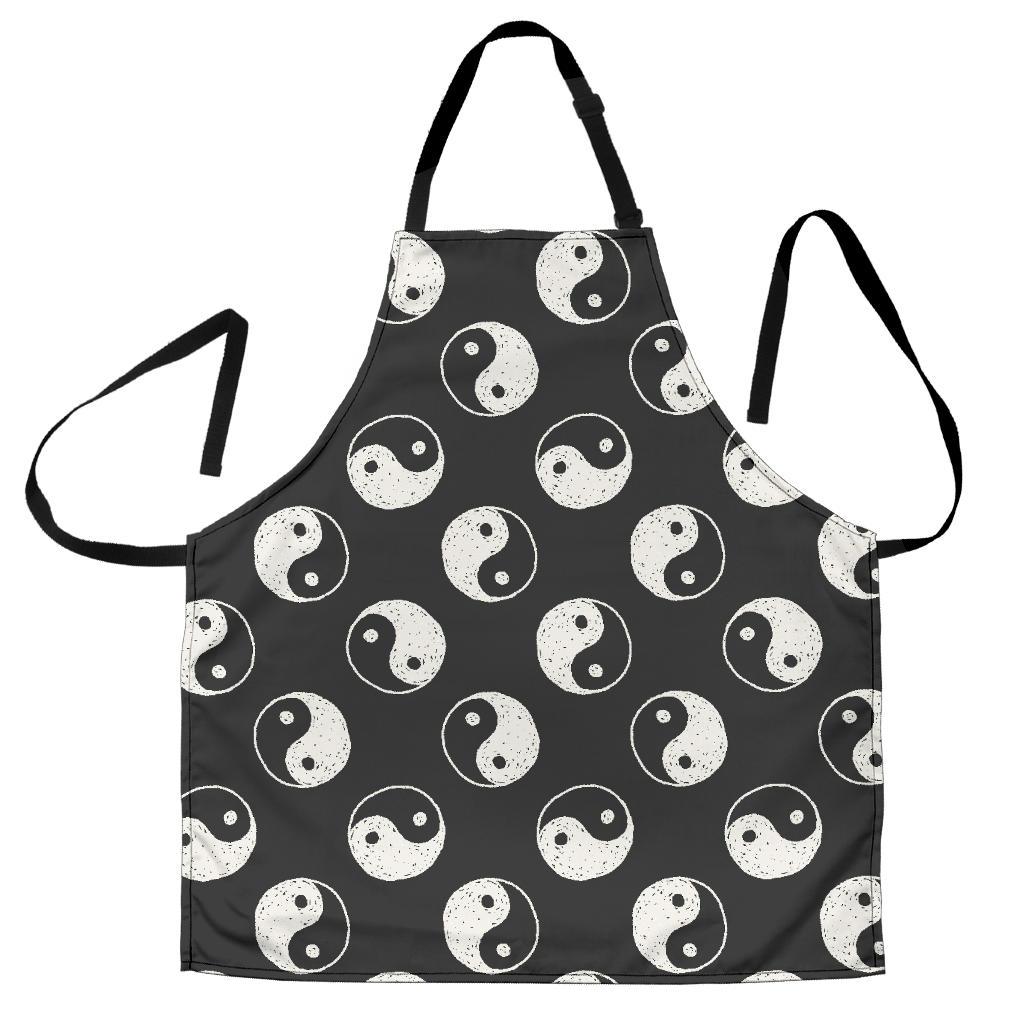 Yin Yang Black Pattern Print Women's Apron-grizzshop