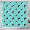 Yin Yang Blue Pattern Print Bathroom Shower Curtain-grizzshop