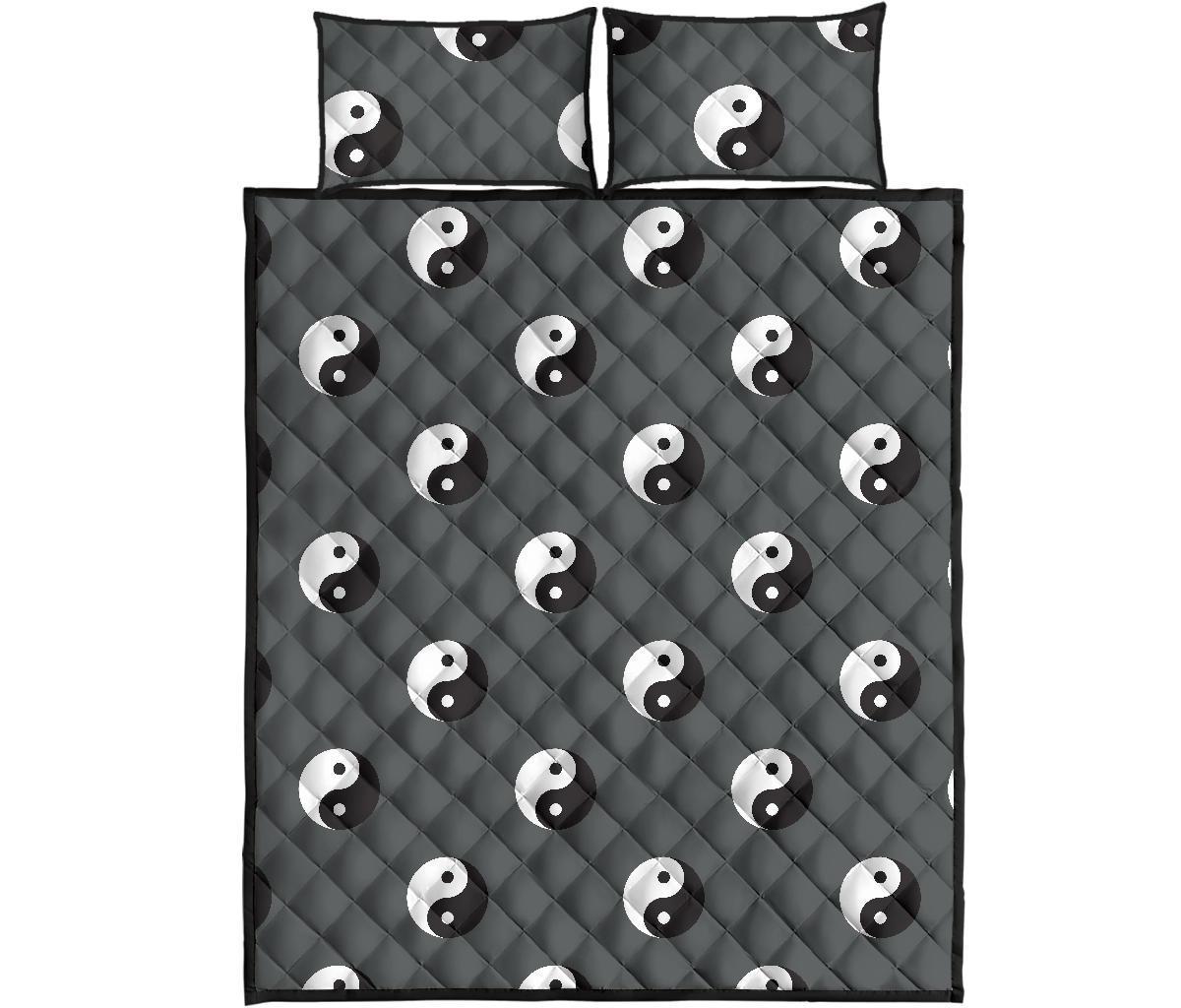 Yin Yang Pattern Print Bed Set Quilt-grizzshop