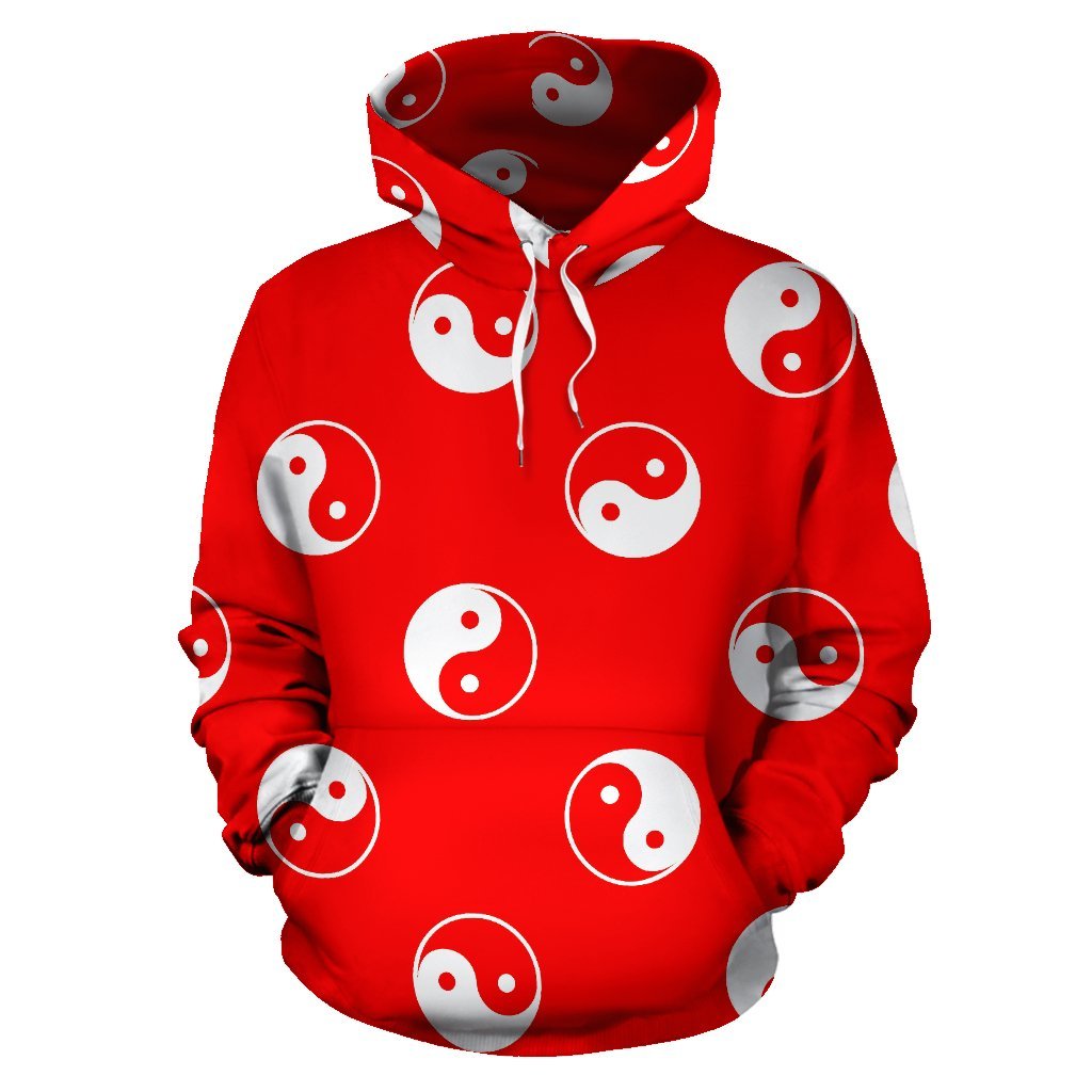 Yin Yang Print Pattern Men Women Pullover Hoodie-grizzshop