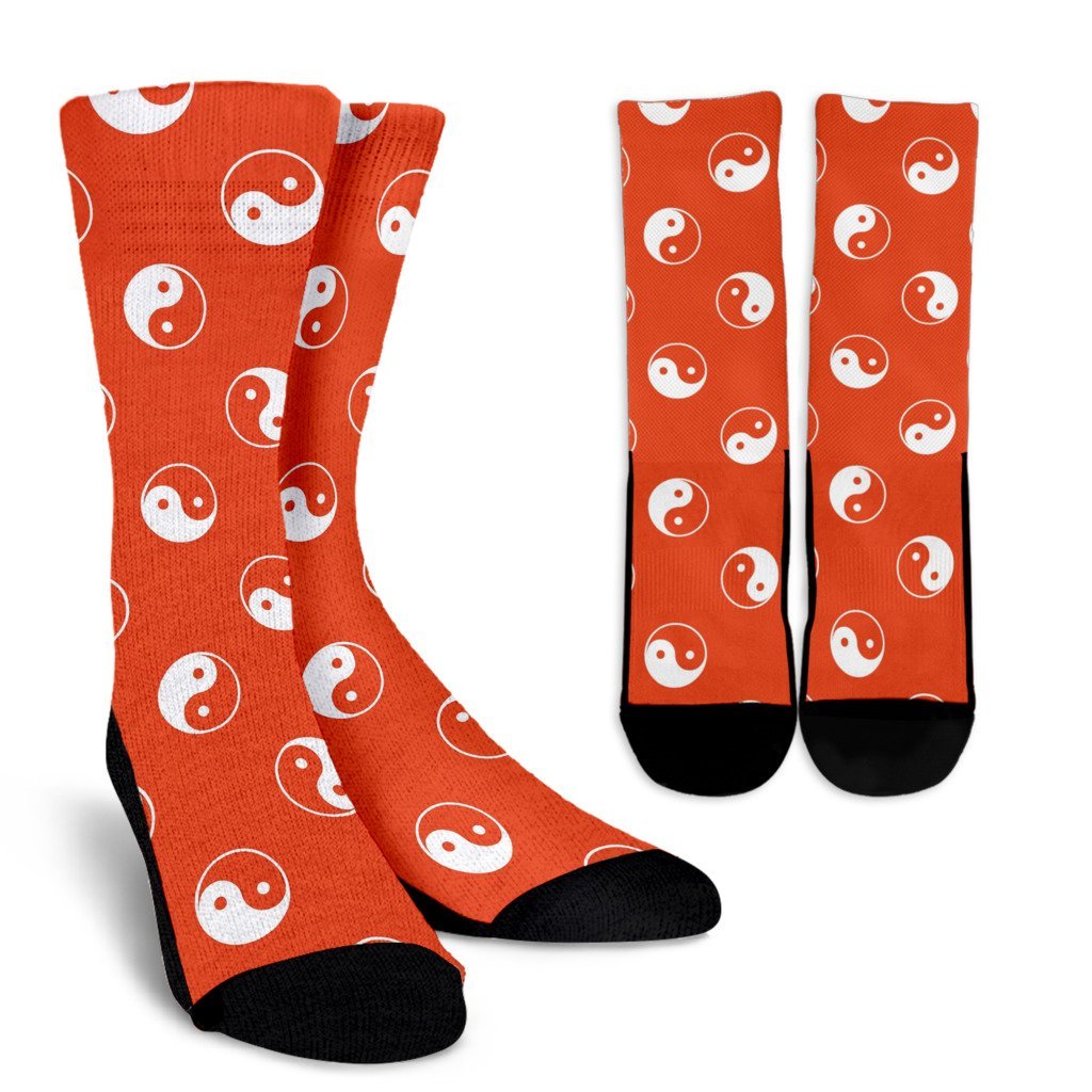 Yin Yang Print Pattern Unisex Crew Socks-grizzshop