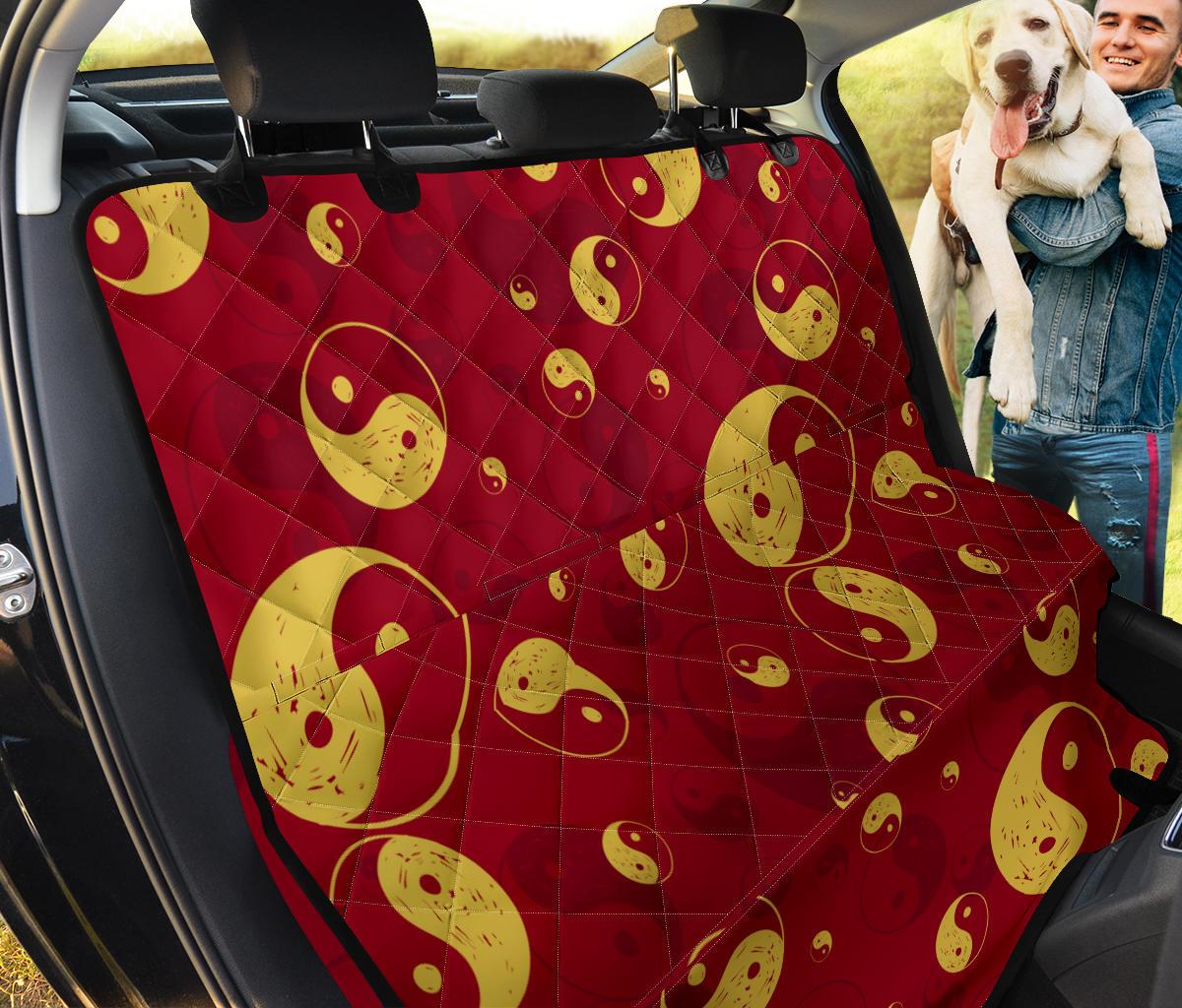 Yin Yang Red Pattern Print Pet Car Seat Cover-grizzshop