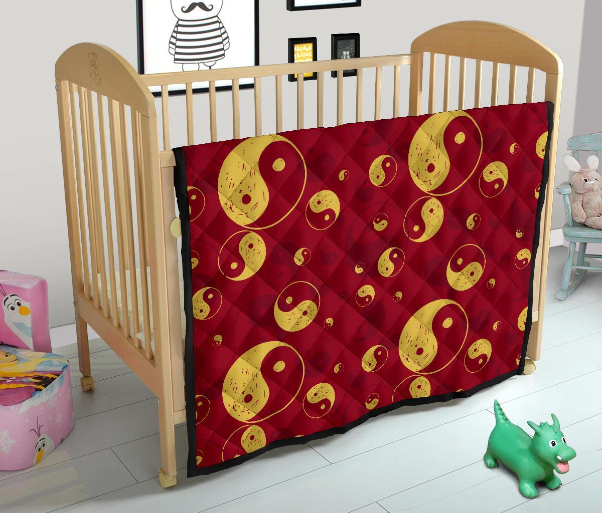 Yin Yang Red Pattern Print Quilt-grizzshop