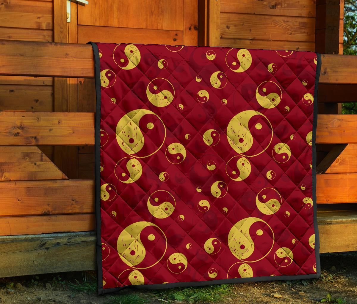 Yin Yang Red Pattern Print Quilt-grizzshop