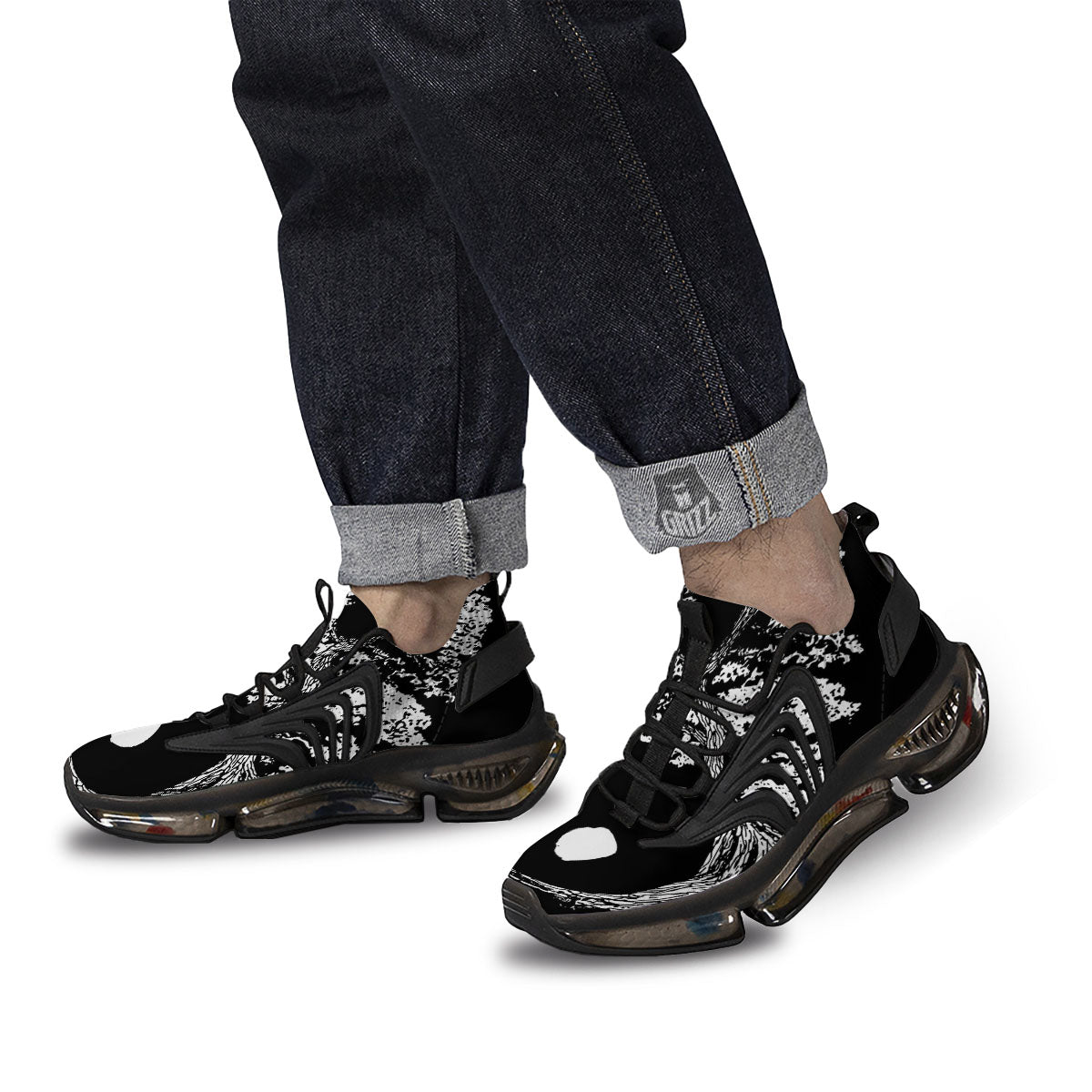 Yin Yang Roots Print Black Gym Shoes-grizzshop