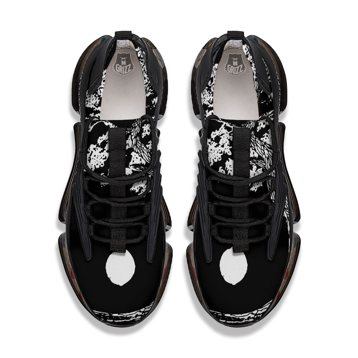 Yin Yang Roots Print Black Gym Shoes-grizzshop