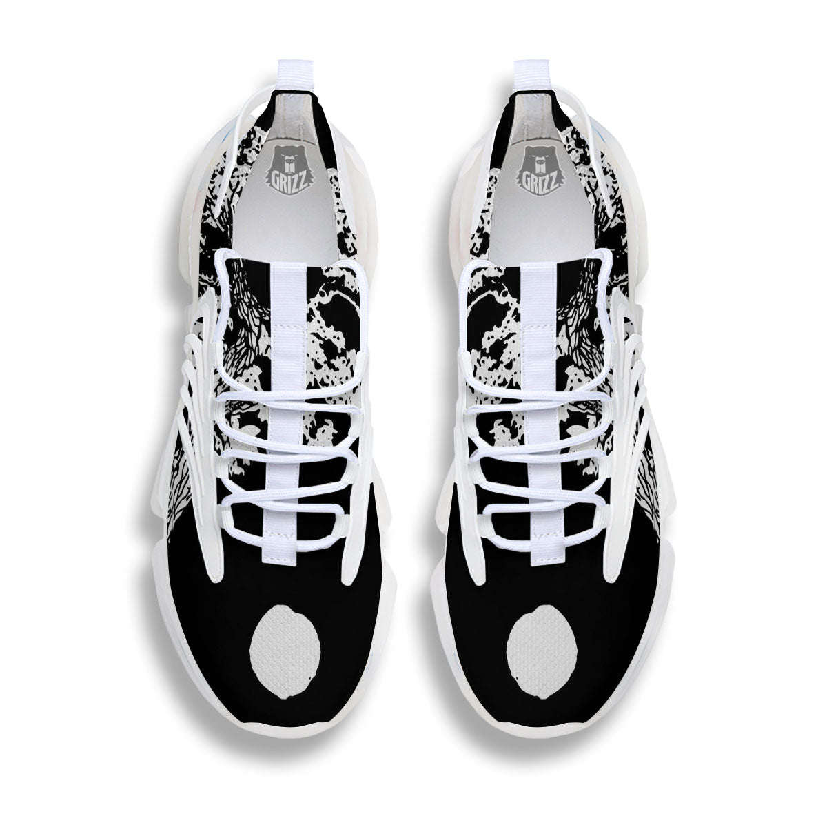 Yin Yang Roots Print White Gym Shoes-grizzshop