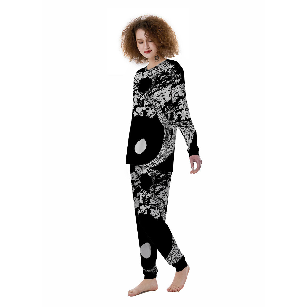 Yin Yang Roots Print Women's Pajamas-grizzshop