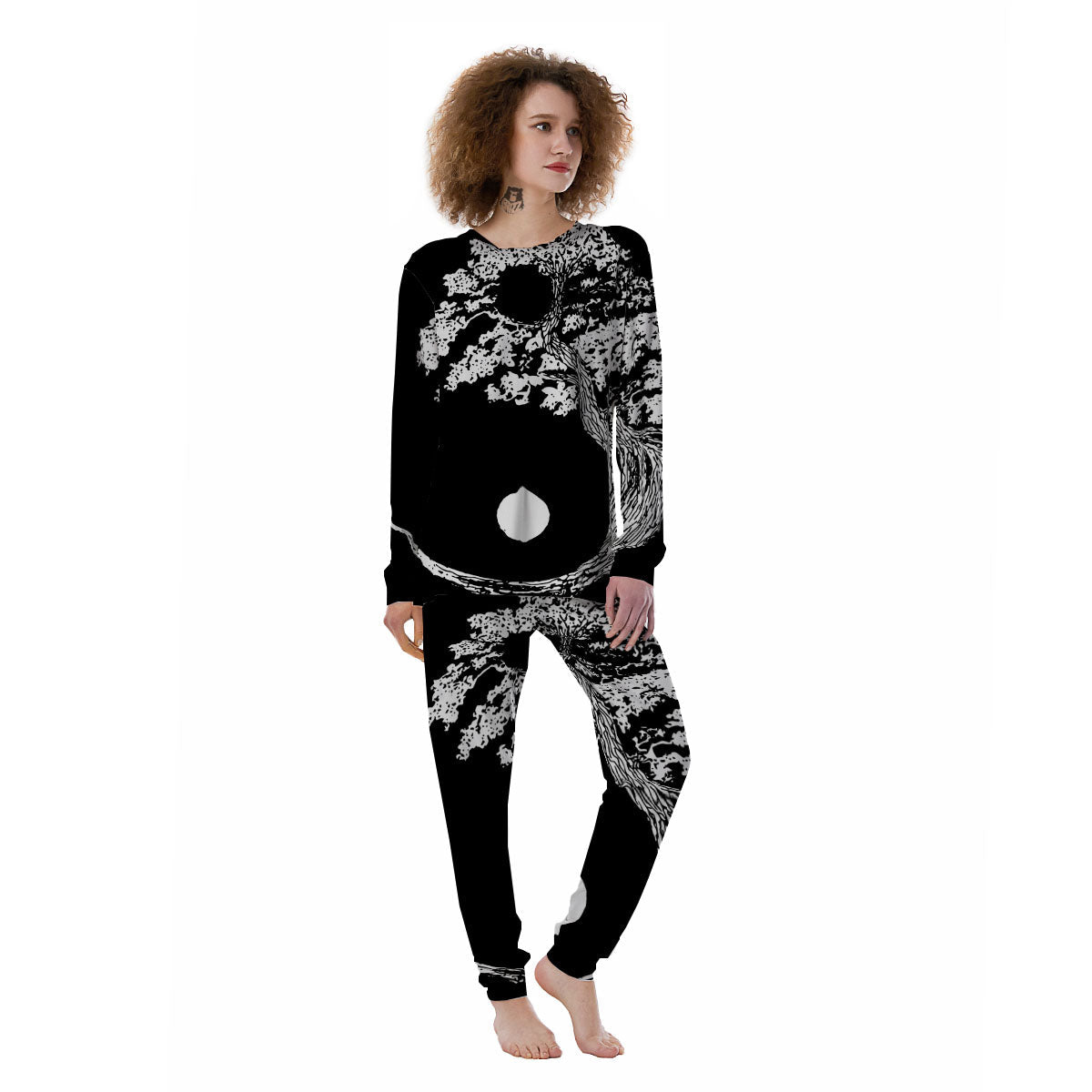 Yin Yang Roots Print Women's Pajamas-grizzshop