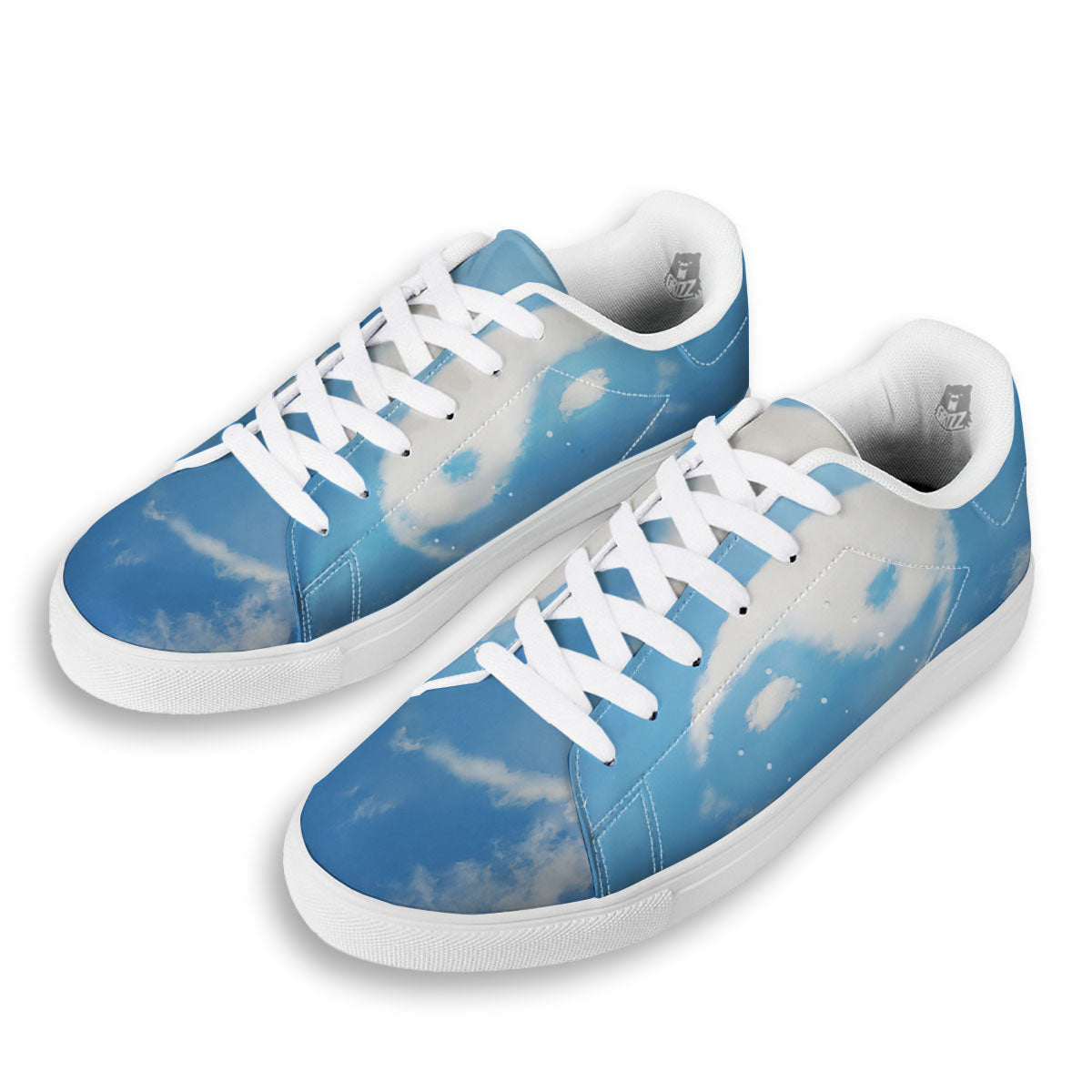 Yin Yang Space And Sky Print White Low Top Sneakers-grizzshop