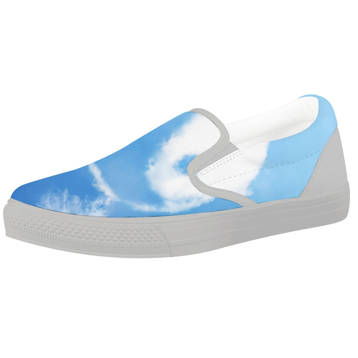 Yin Yang Space And Sky Print White Slip On Shoes-grizzshop