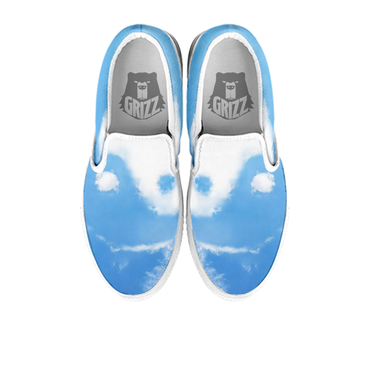 Yin Yang Space And Sky Print White Slip On Shoes-grizzshop