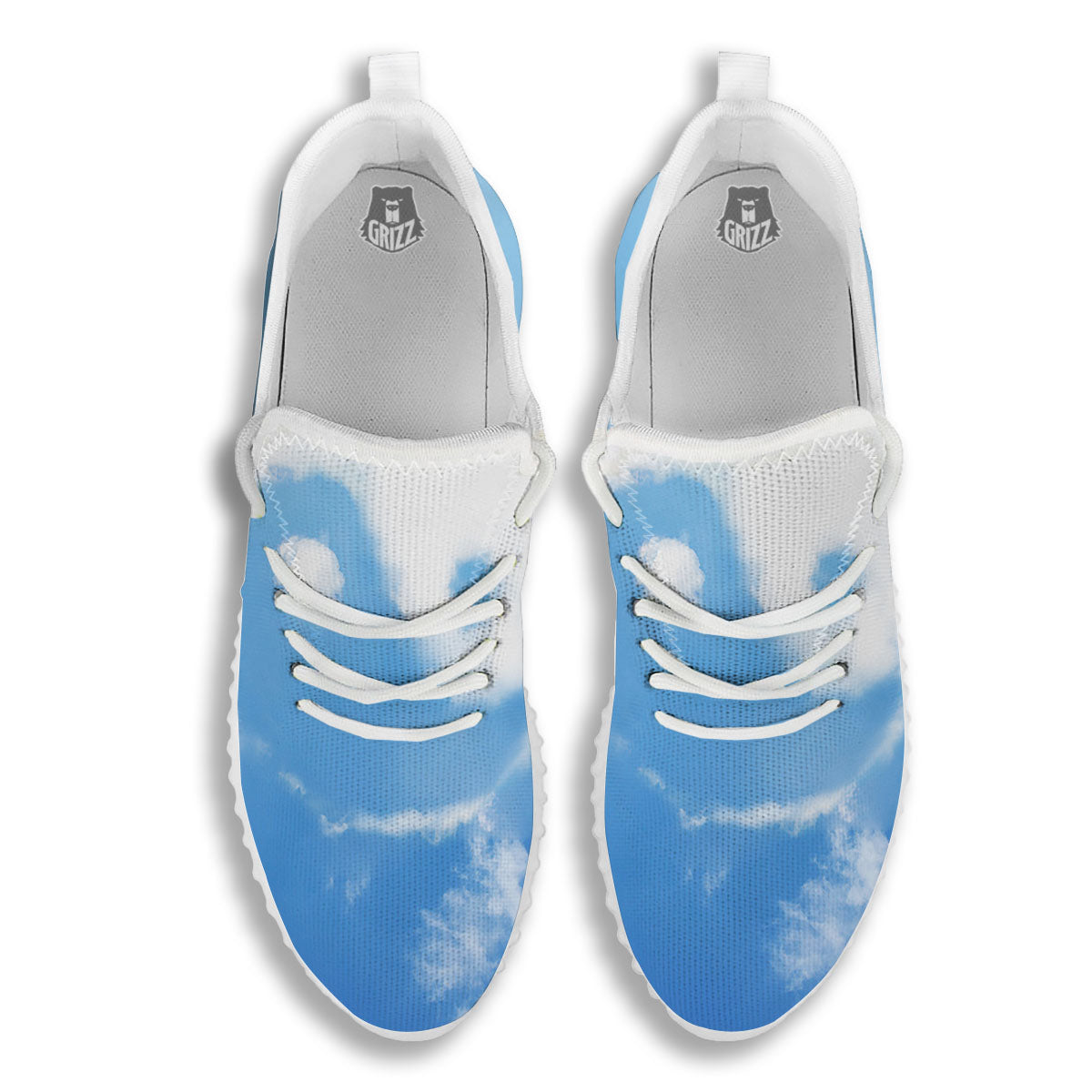 Yin Yang Space And Sky Print White Walking Shoes-grizzshop