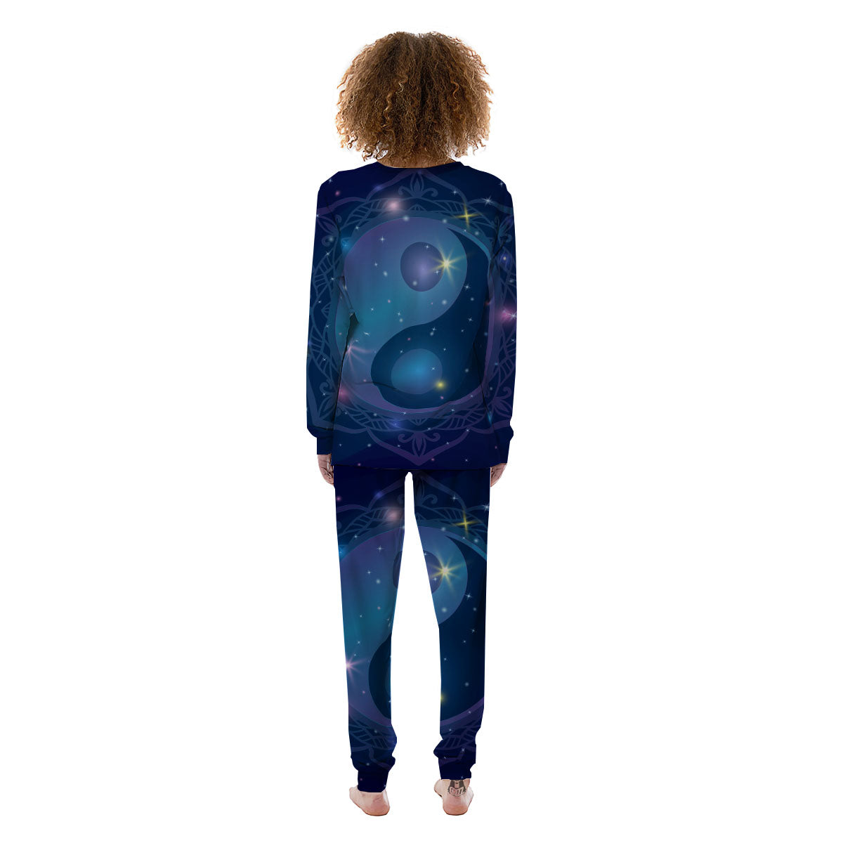Yin Yang Space Print Women's Pajamas-grizzshop