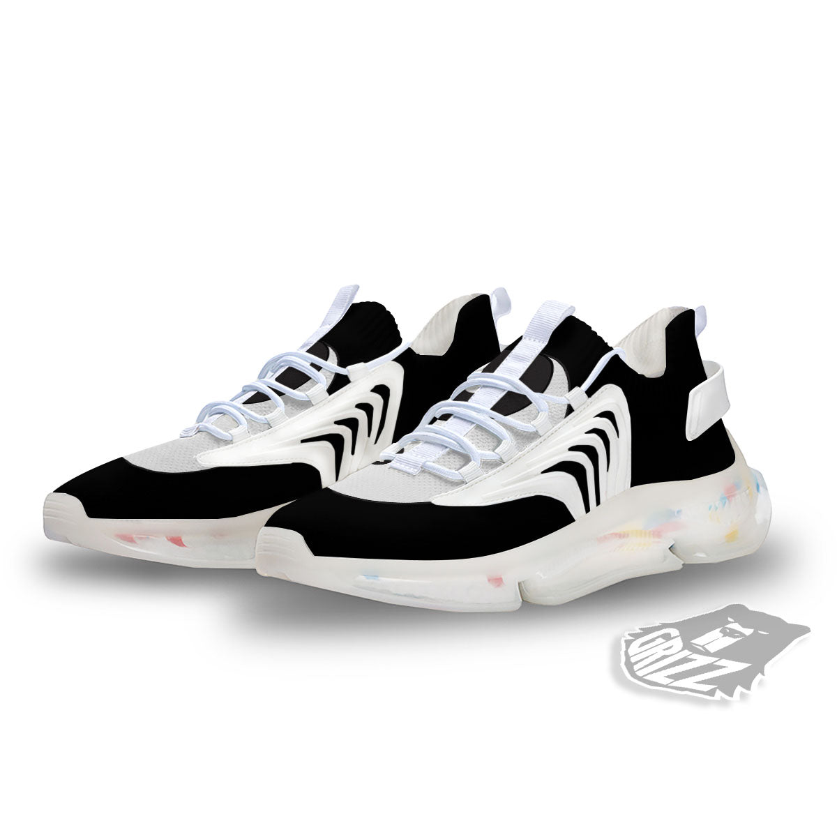 Yin Yang Symbol White And Black Print White Gym Shoes-grizzshop