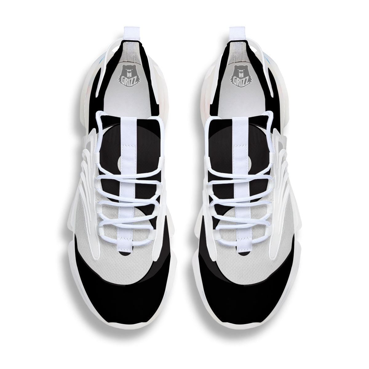 Yin Yang Symbol White And Black Print White Gym Shoes-grizzshop