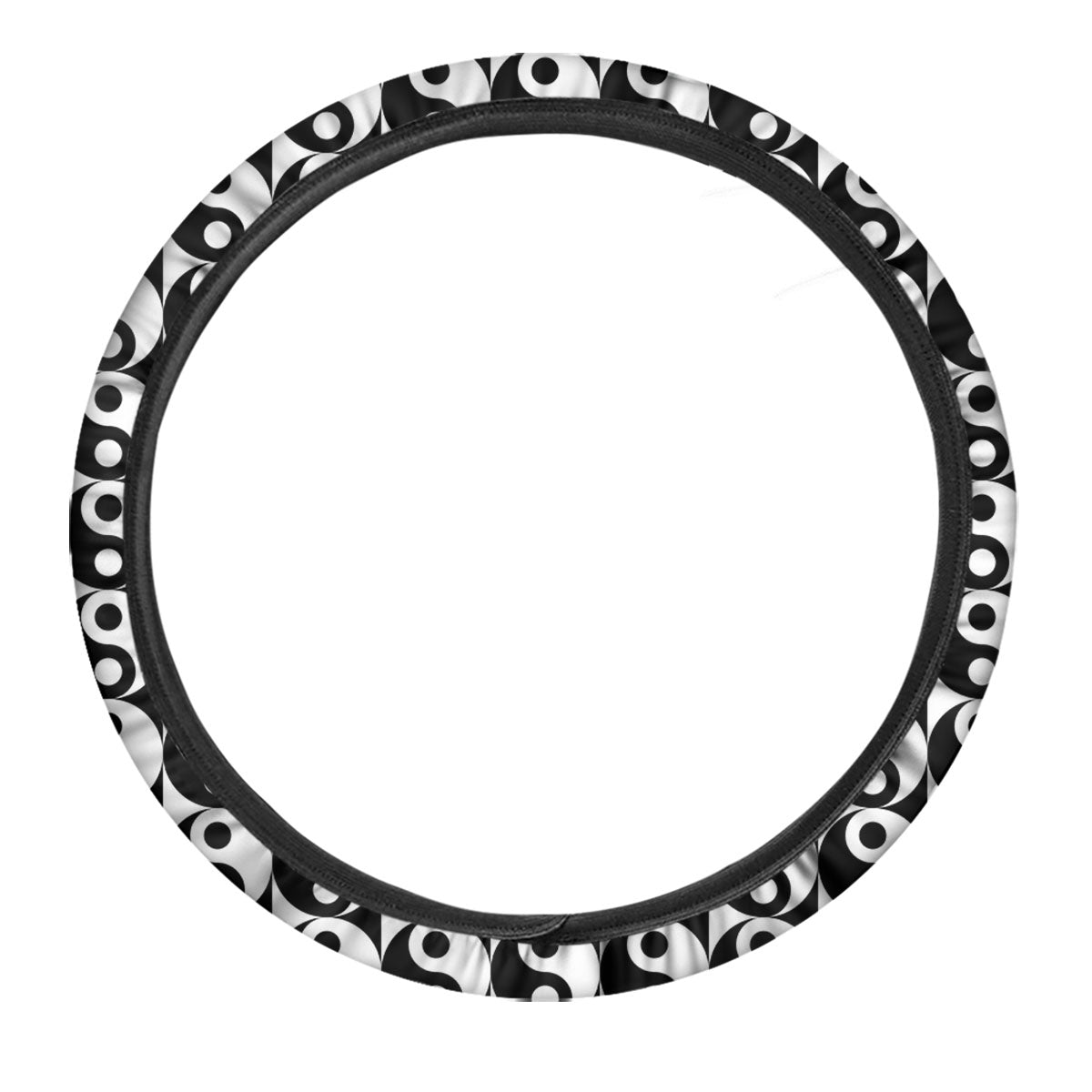 Yin Yang White And Black Print Pattern Car Steering Wheel Cover-grizzshop