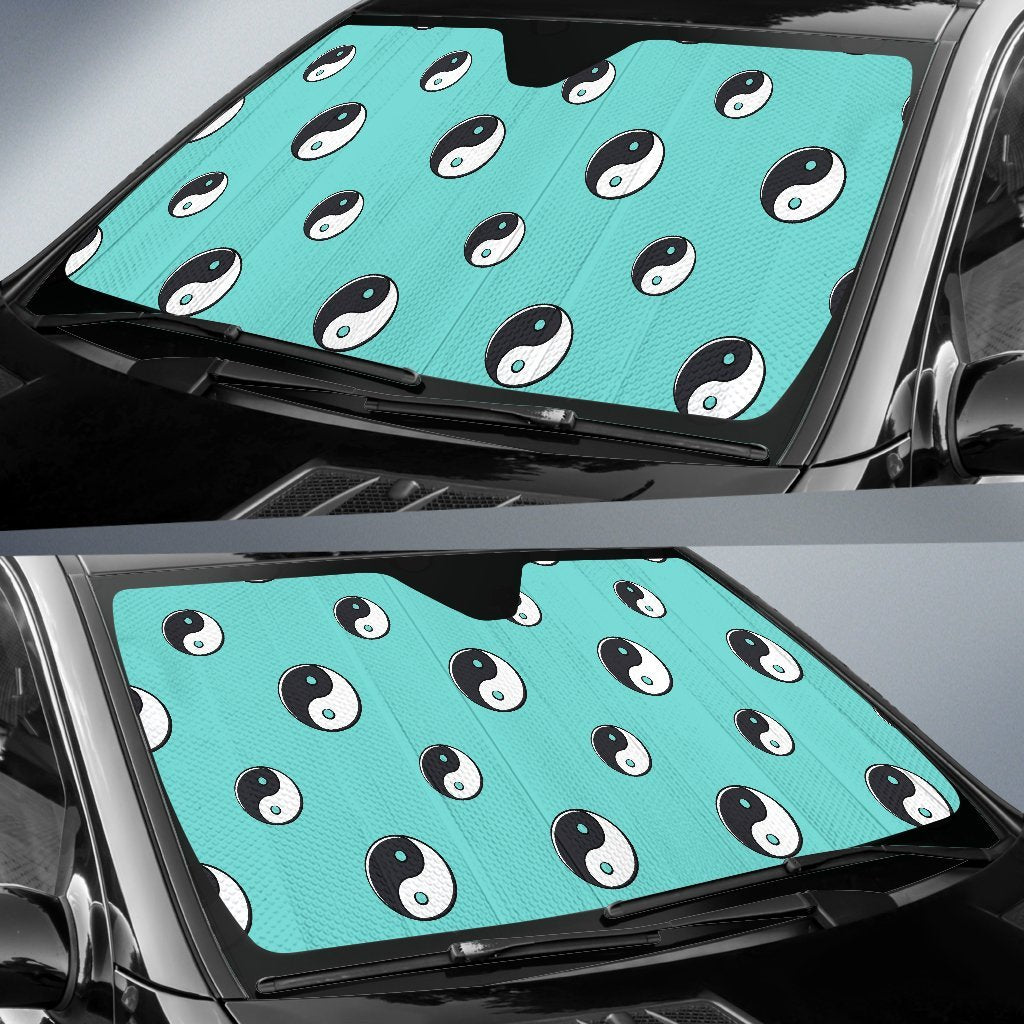 Yin Yang Blue Pattern Print Car Sun Shade-grizzshop