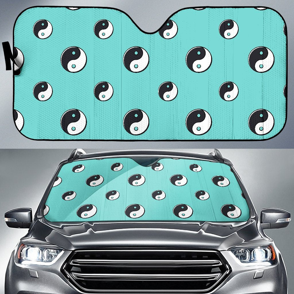 Yin Yang Blue Pattern Print Car Sun Shade-grizzshop