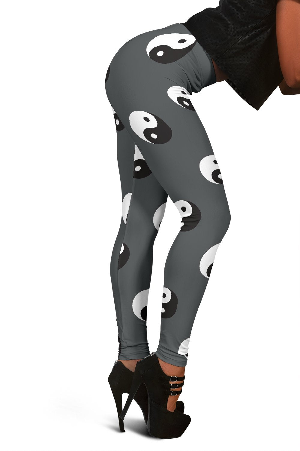 Yin Yang Pattern Print Women Leggings-grizzshop