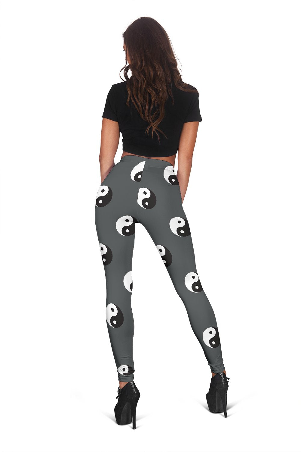 Yin Yang Pattern Print Women Leggings-grizzshop