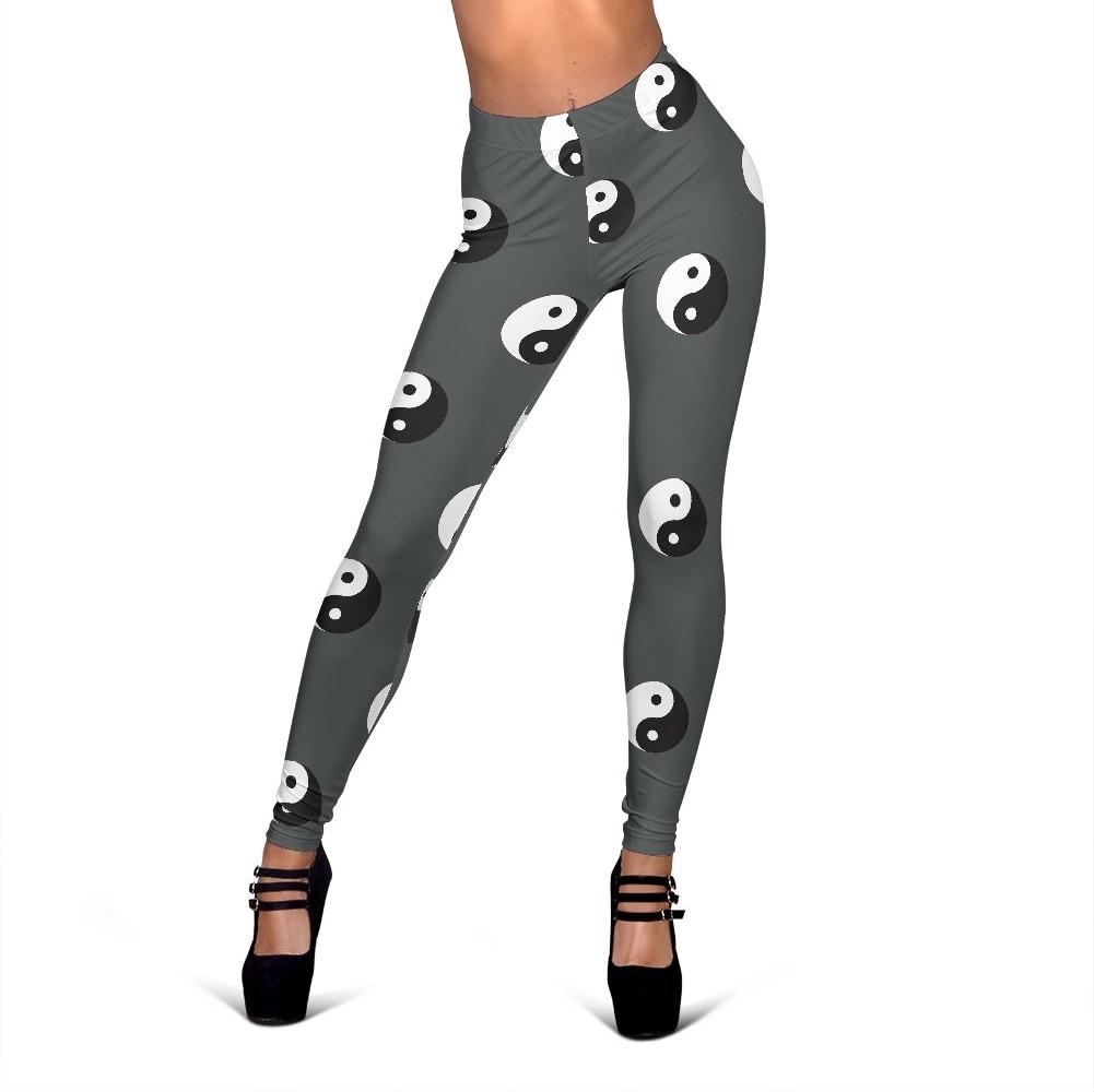 Yin Yang Pattern Print Women Leggings-grizzshop