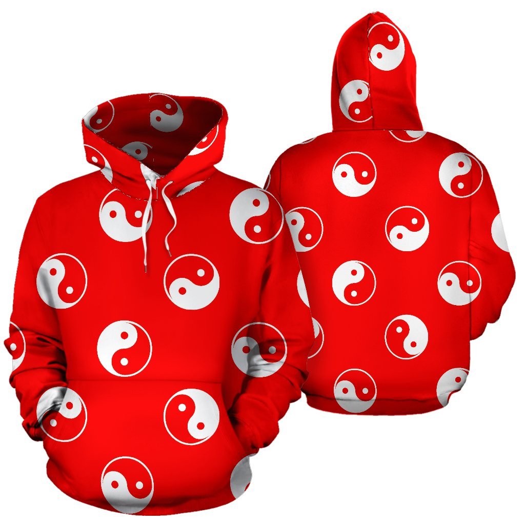 Yin Yang Print Pattern Men Women Pullover Hoodie-grizzshop