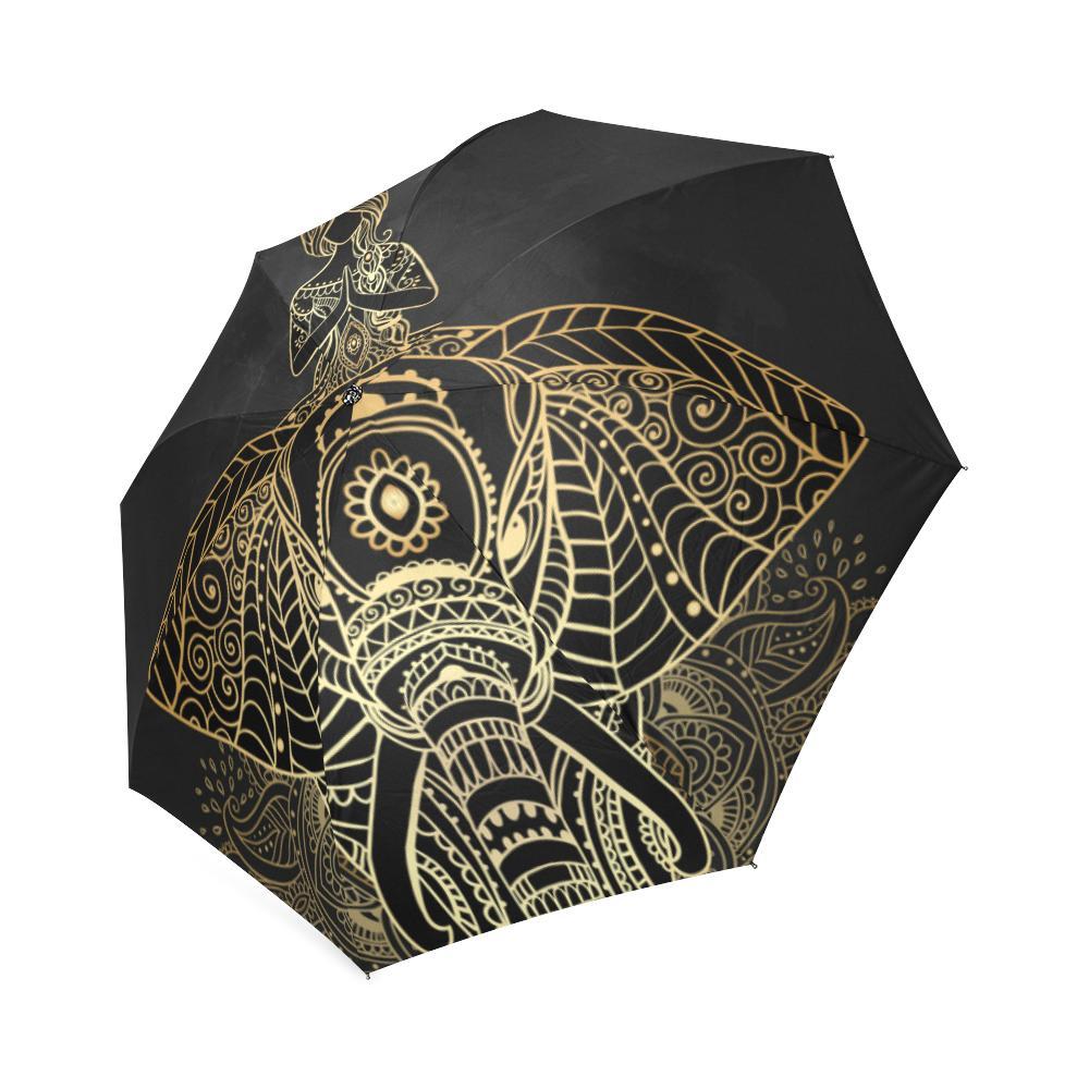 Yoga Elephant Mandala Foldable Umbrella-grizzshop
