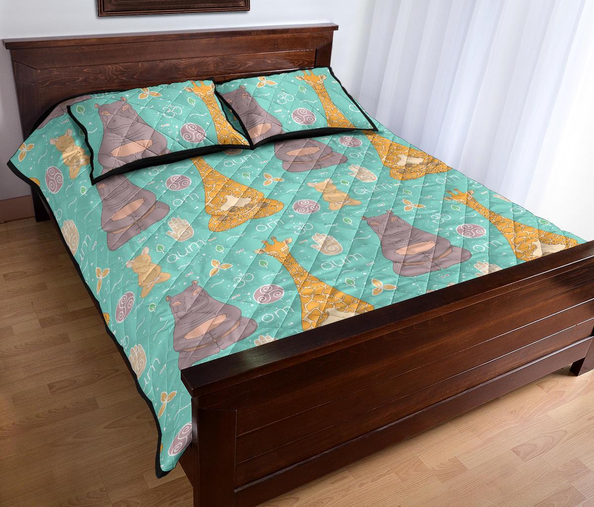 Yoga Meditation Pattern Print Bed Set Quilt-grizzshop