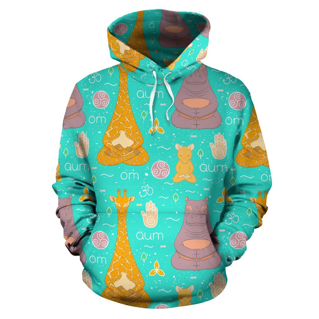 Yoga Meditation Pattern Print Men Women Pullover Hoodie-grizzshop