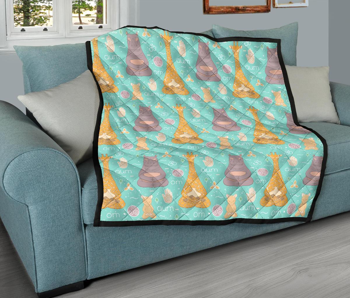 Yoga Meditation Pattern Print Quilt-grizzshop