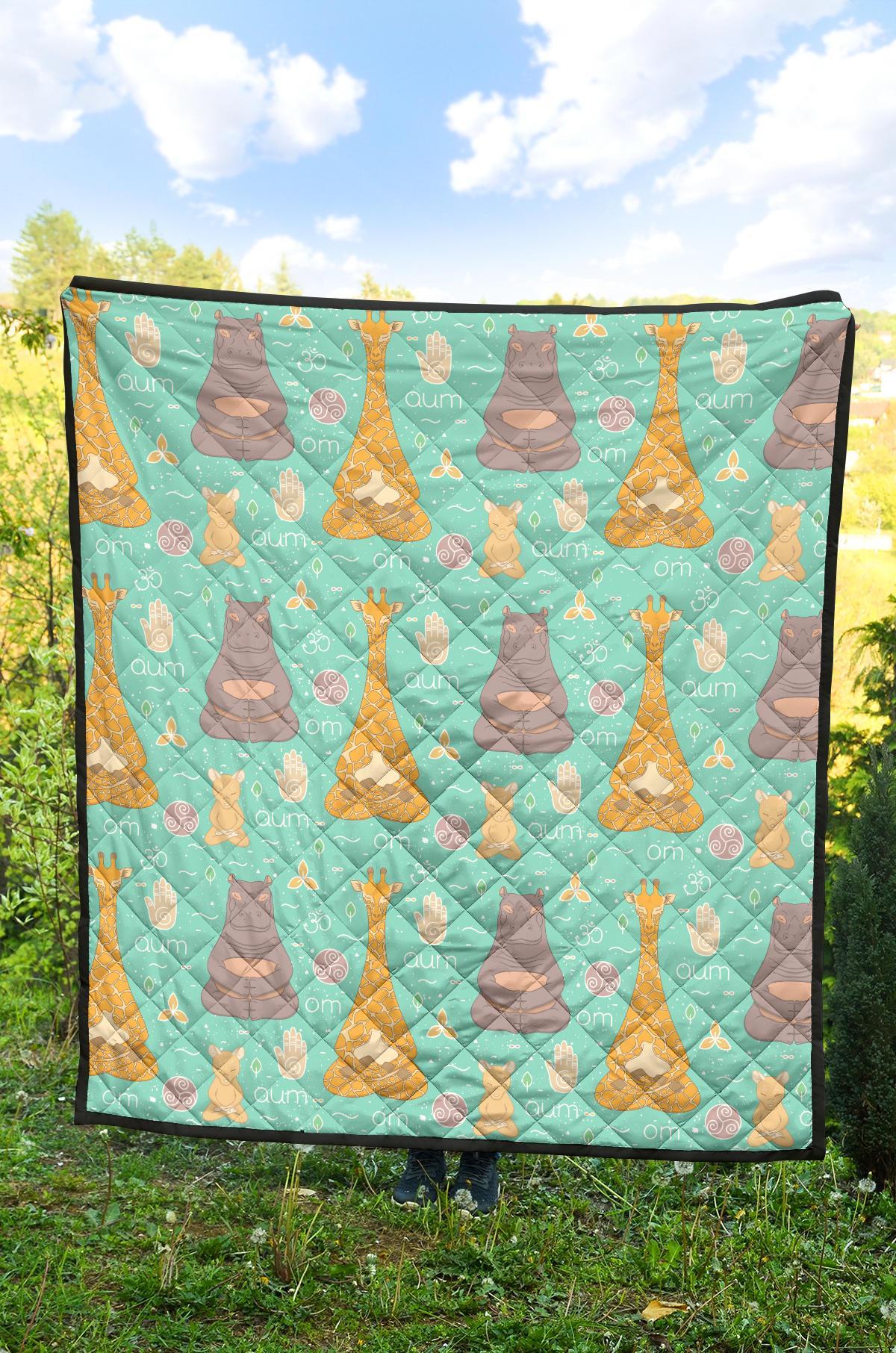 Yoga Meditation Pattern Print Quilt-grizzshop