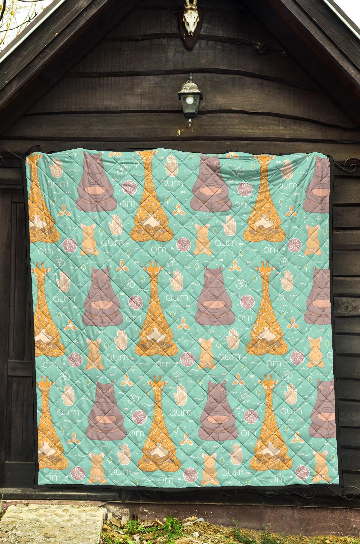 Yoga Meditation Pattern Print Quilt-grizzshop